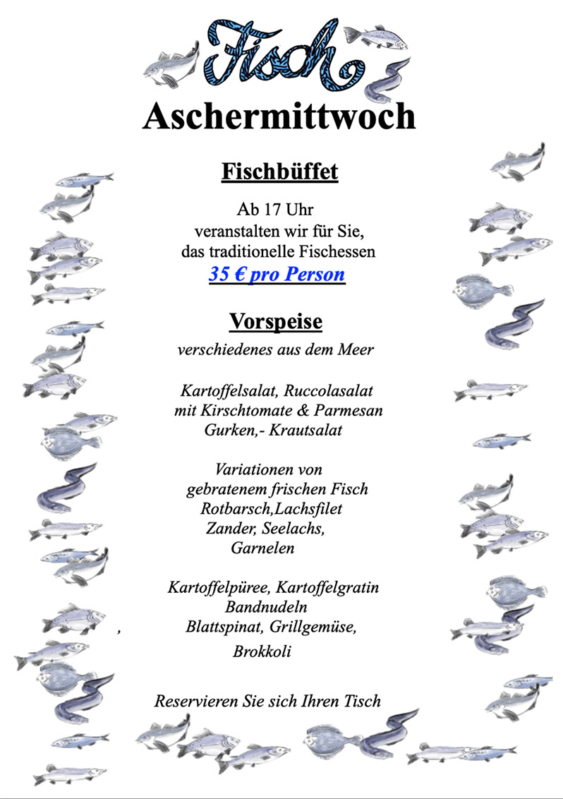Aschermittwoch Fischessen im Auffelder Bauerncafe